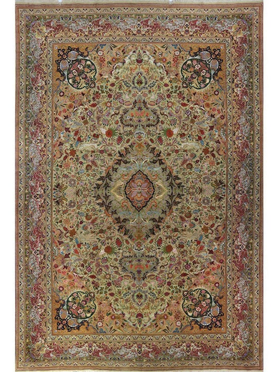 13x20 Old Persian Tabriz Masterpiece Rug - 109352.