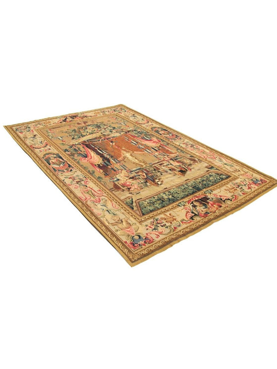 5'10" x 9'5" 17th Century Wall Tapestry Recreation of "The Offerings of Bacchus" (Right Facing) - T10128.