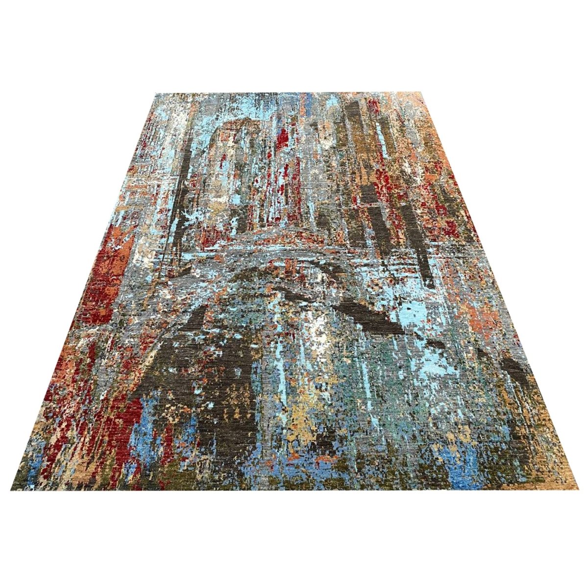 6x9 Modern Abstract Area Rug - Hand-Knotted Wool Rug – RenCollection