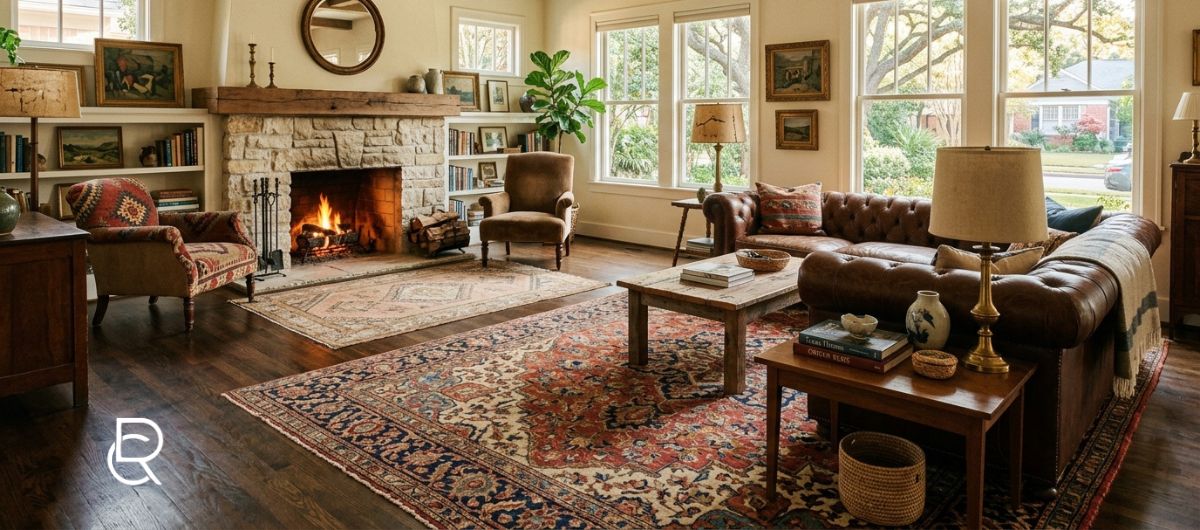 Antique Area Rugs for Living Rooms in Dallas, Texas Homes - RenCollection