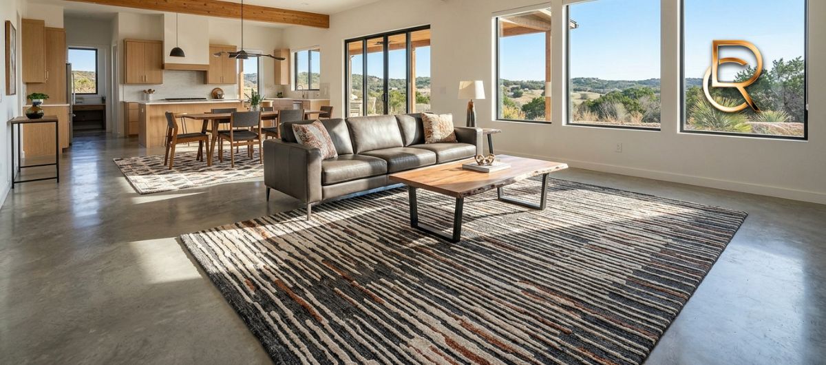 Best Modern Rugs for Open Floor Plans in Texas Homes - RenCollection
