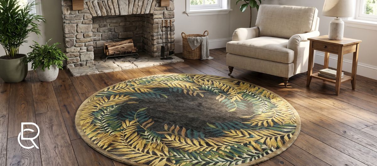 Buy 9 Round Contemporary Indo Area Rug Dallas DFW TX - RenCollection