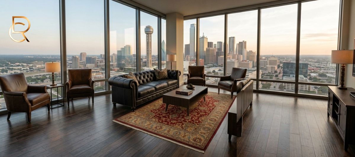 Choosing the Right Area Rug Size for Your Dallas Living Room - RenCollection