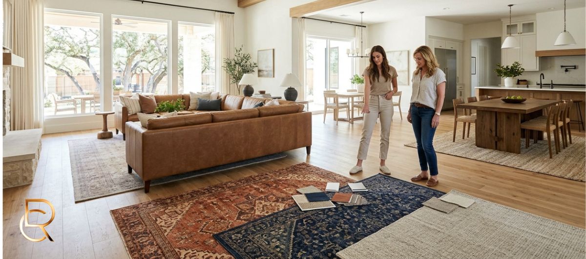 Dallas TX Area Rug Colors: Styling Open Floor Plans - RenCollection