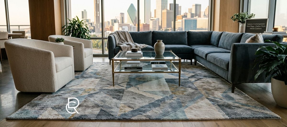 Luxury Contemporary Area Rugs in Dallas, TX Homes-Comfort - RenCollection