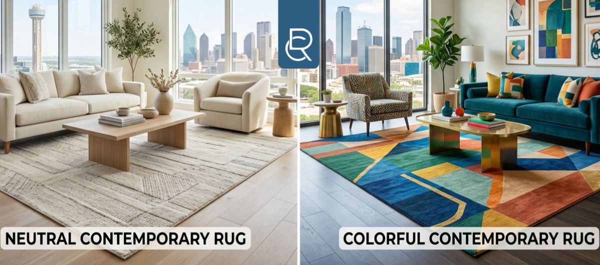 Neutral vs Colorful Contemporary Rugs for Dallas Homes - RenCollection