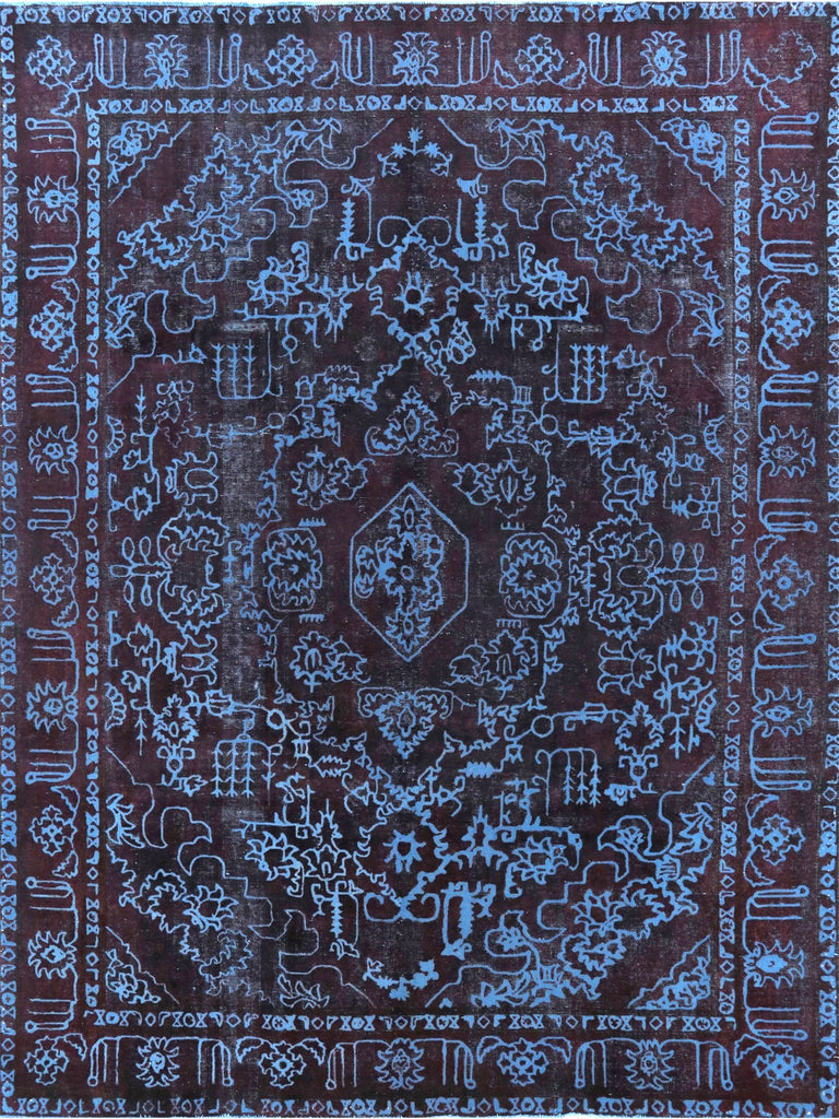 10x13 Vintage Distressed Overdyed Persian Area Rug - 110936