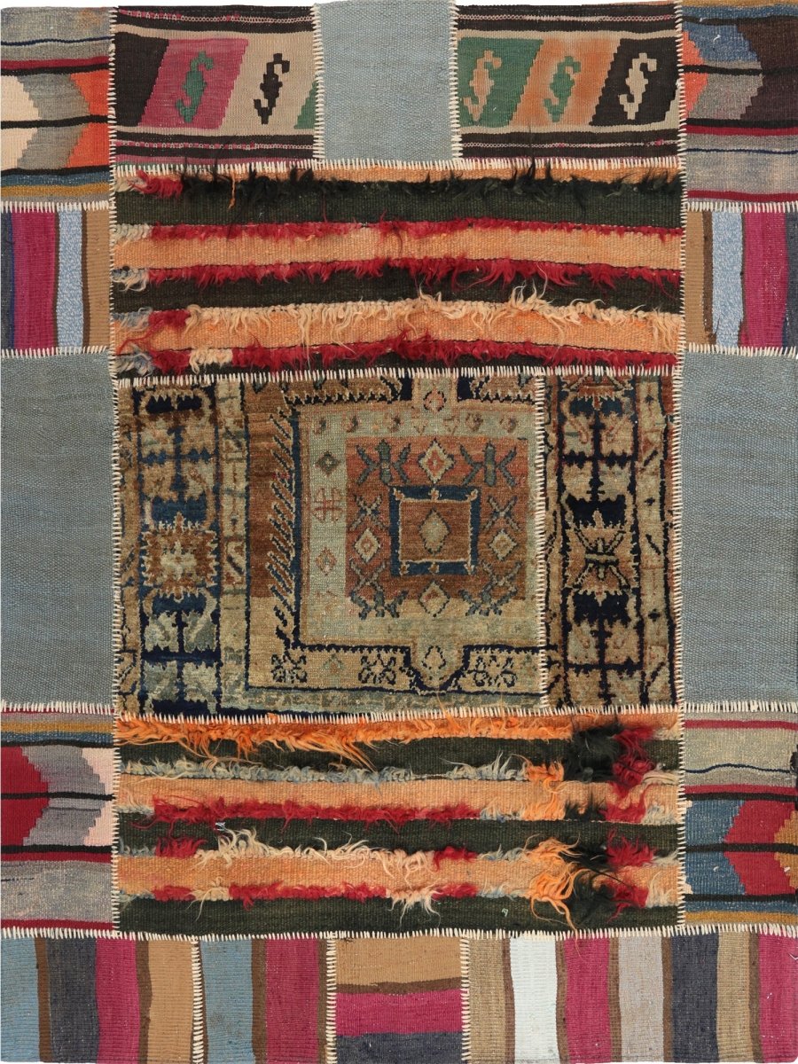 The 4x5 Multicolor Vintage Persian Patchwork Area Rug – RenCollection