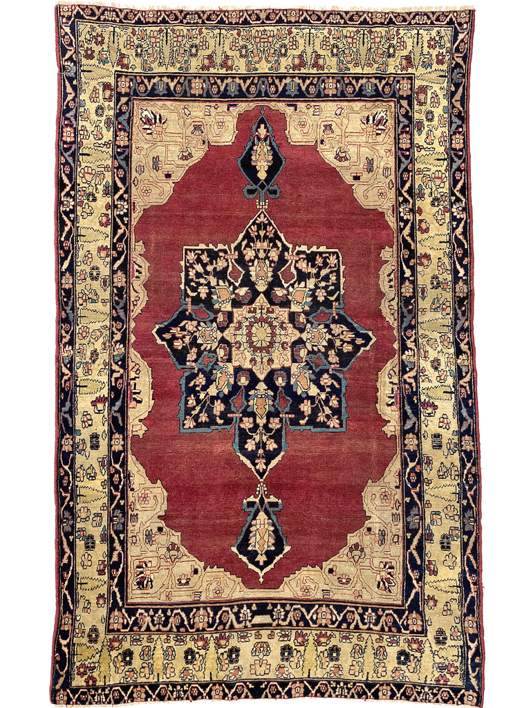 5x7 Old Persian Kerman Area Rug - 109060