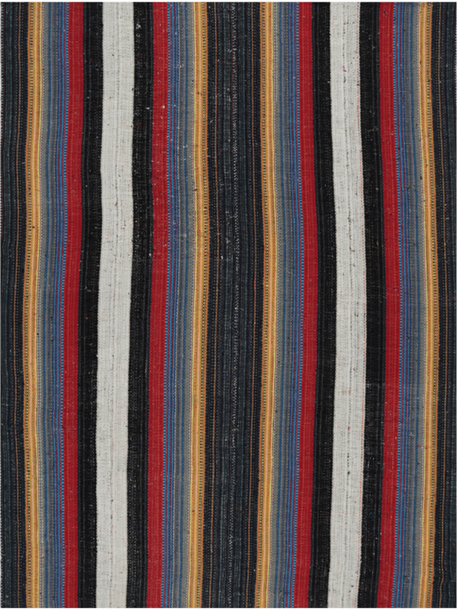 6x8 Persian Kilim Rug – Handwoven Striped Cotton Blend