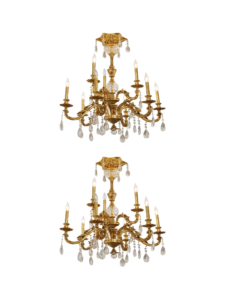 9-Light Italian Baroque Crystal Chandelier - 3964