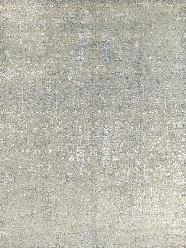 9x12 Gray & Light Blue Transitional Contemporary Rug 500663