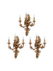 Hand-carved Leaf and Ribbon Design 3 Light Wall Sconce - 2993