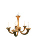 Italian Art Deco 5 Light Chandelier - Gold Gilt - 4135