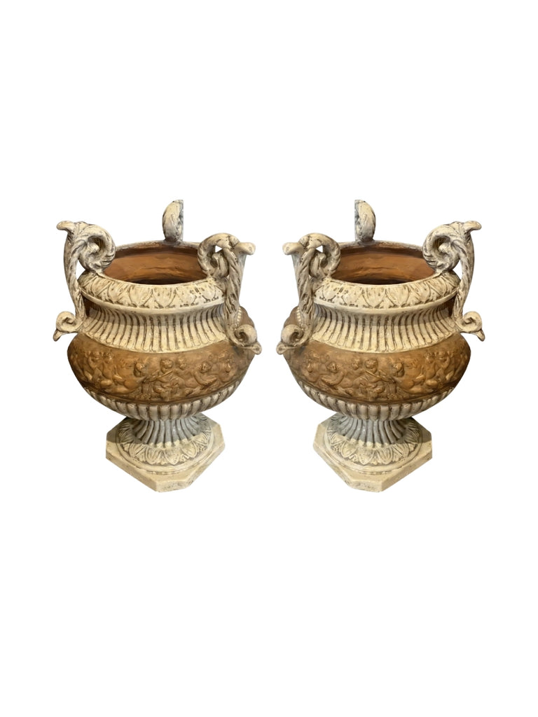 Italian Hand-Crafted Terracotta Planter with 3 Handles - 5015