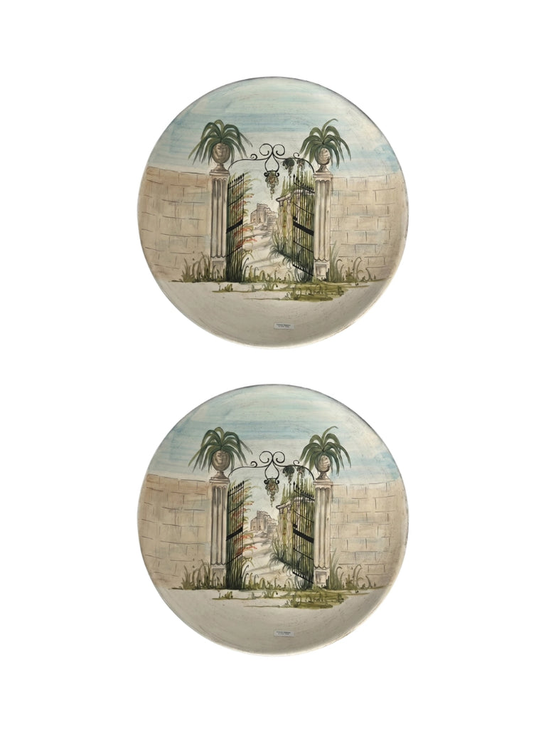 Italian Hand-Painted Round Ceramic Plate - 5006