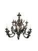 Italian Hand-carved Acanthus Leaf 12 Light Chandelier - Oxidized Silver Gilt - 4058