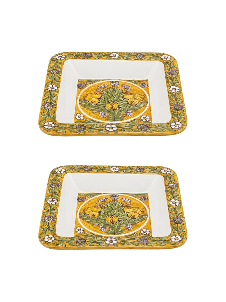 Italian Square Ceramic Plate - 5023