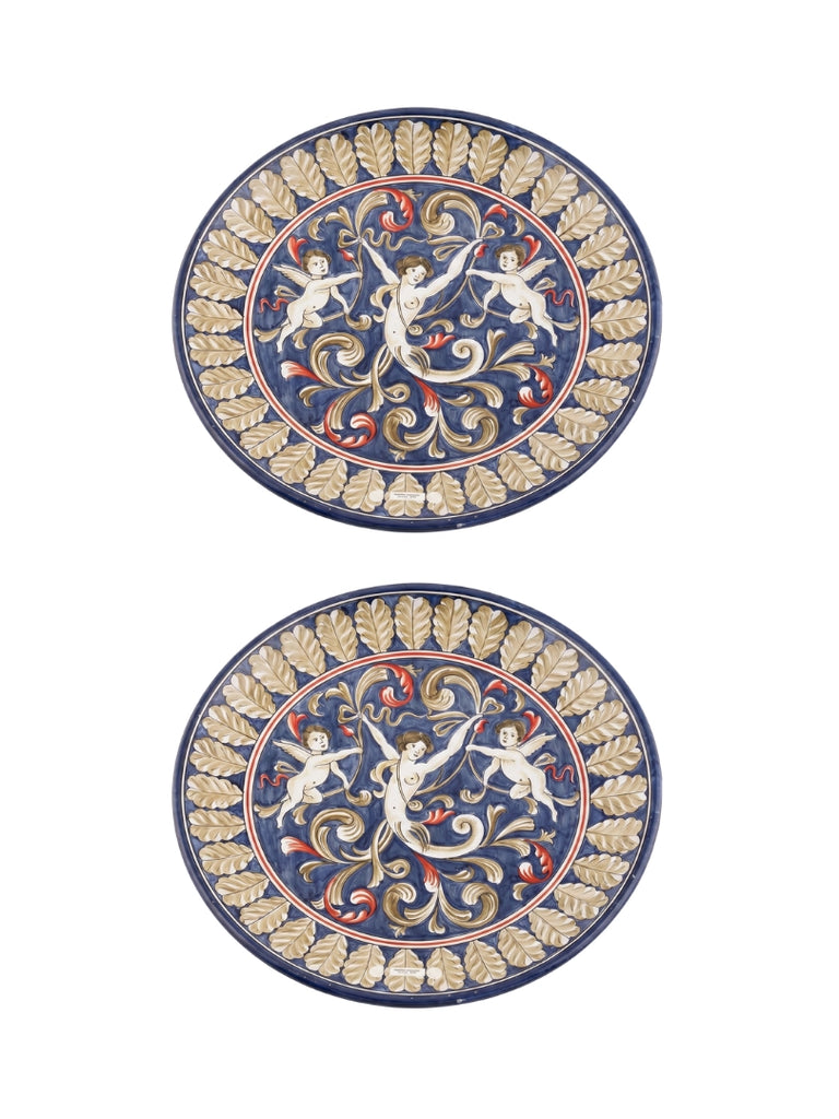 Large Italian Hand Painted Round Ceramic Plate - 5085