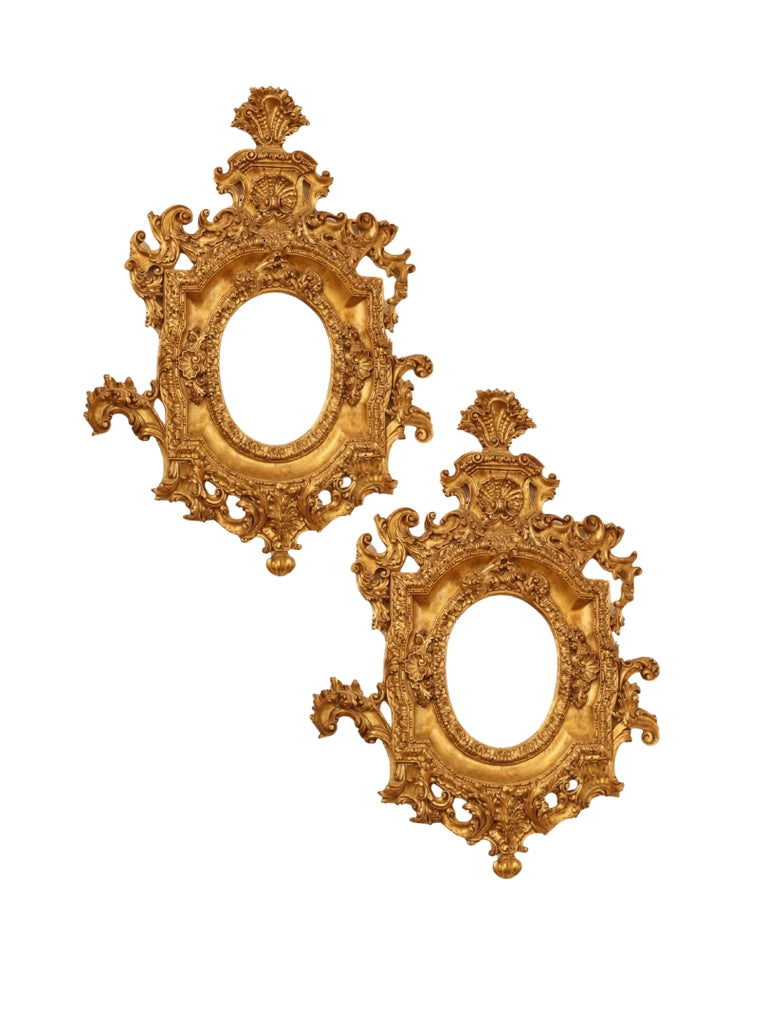Ornate Hand-Carved Italian Mirror Gold Leaf - 2546