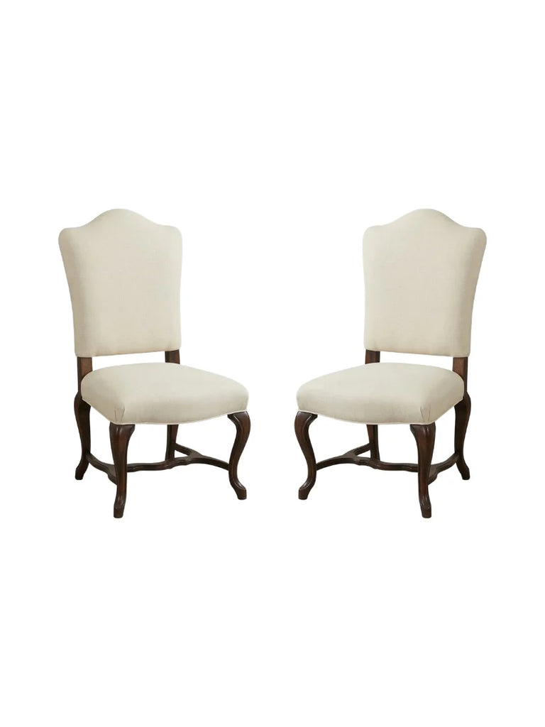 Pair of Hand-carved Classic Italian Walnut Side Chairs - 3867