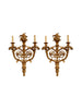 Pair of Italian 2-Light Hand-Carved Dove & Grapes Sconce - 2944