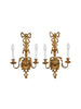 Pair of Italian 2 light wood carved sconces featuring a shell with ribbon motif - 2930