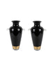 Set of Two Tall Contemporary Hand-Blown Glass Vases - 4088