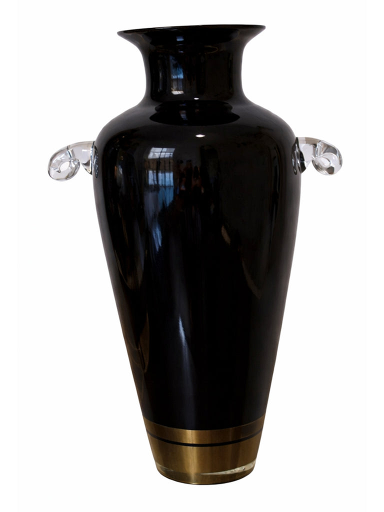 Set of Two Tall Contemporary Hand-Blown Glass Vases - 4088