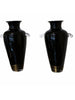 Set of Two Tall Contemporary Hand-Blown Glass Vases - 4088