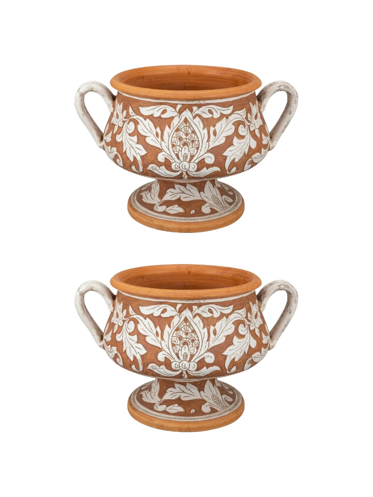 Two Piece Planter Featuring an Upper Bowl With Handles - 4961