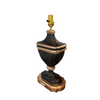 Black and Silver Table Lamp with Green Shade - 4987
