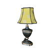 Black and Silver Table Lamp with Green Shade - 4987