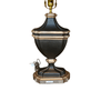 Black and Silver Table Lamp with Green Shade - 4987