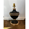 Black and Silver Table Lamp with Green Shade - 4987