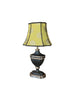 Black and Silver Table Lamp with Green Shade - 4987