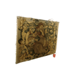 Handwoven Tapestry Fragment in Gold and Green - Right Facing - T10157