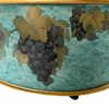 Italian Blue Hand-Painted Oval Tole Centerpiece - 5077