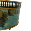 Italian Blue Hand-Painted Oval Tole Centerpiece - 5077
