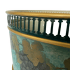 Italian Blue Hand-Painted Oval Tole Centerpiece - 5077