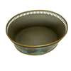 Italian Blue Hand-Painted Oval Tole Centerpiece - 5077