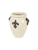 Italian Ceramic Vase featuring a Fleur-de-Lis with Handles - 4982