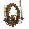 Italian Hand-carved 2 Light Wall Sconce with Acorn and Oak Leaf Motif - 1608
