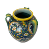 Italian Hand Painted Ceramic Vase With Three Handles, Signed by Artist - 5018