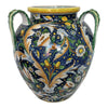 Italian Hand Painted Ceramic Vase With Three Handles, Signed by Artist - 5018