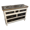 Italian Hand-Painted Five Drawer Chest With Gold Gilt Trim - 4998