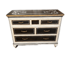 Italian Hand-Painted Five Drawer Chest With Gold Gilt Trim - 4998