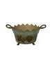 Italian Hand-Painted Tole Planter featuring Grapes with 2 Handles - 5079