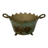 Italian Hand-Painted Tole Planter featuring Grapes with 2 Handles - 5079