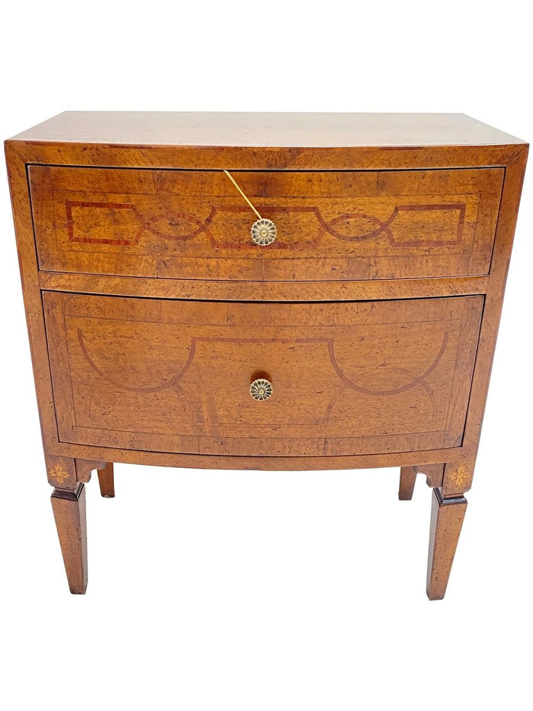 Italian Wood Carved Nightstand with 2 Drawers - 5046